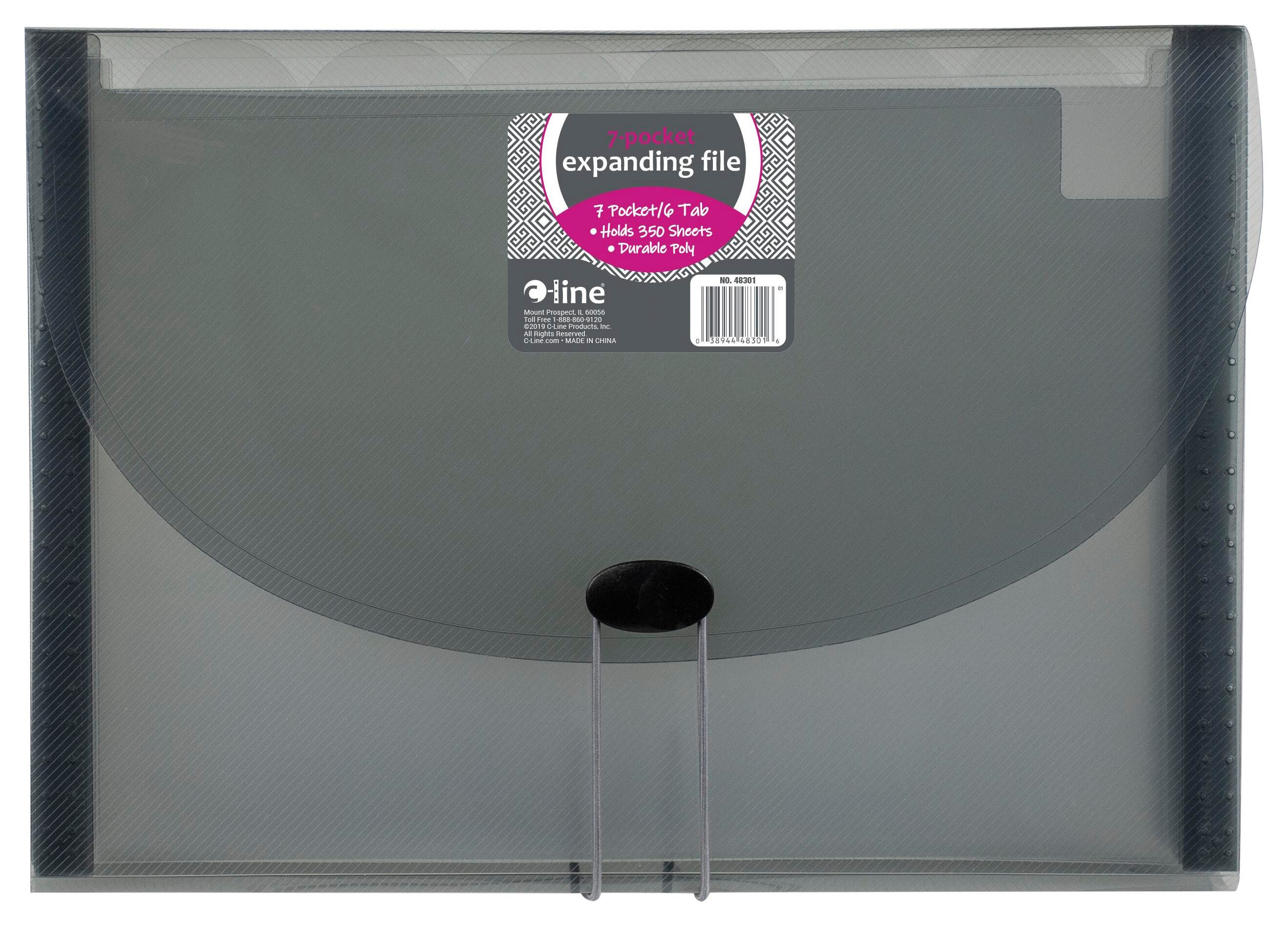 EXPANDING FILE 7-POCKET LETTER SMOKE