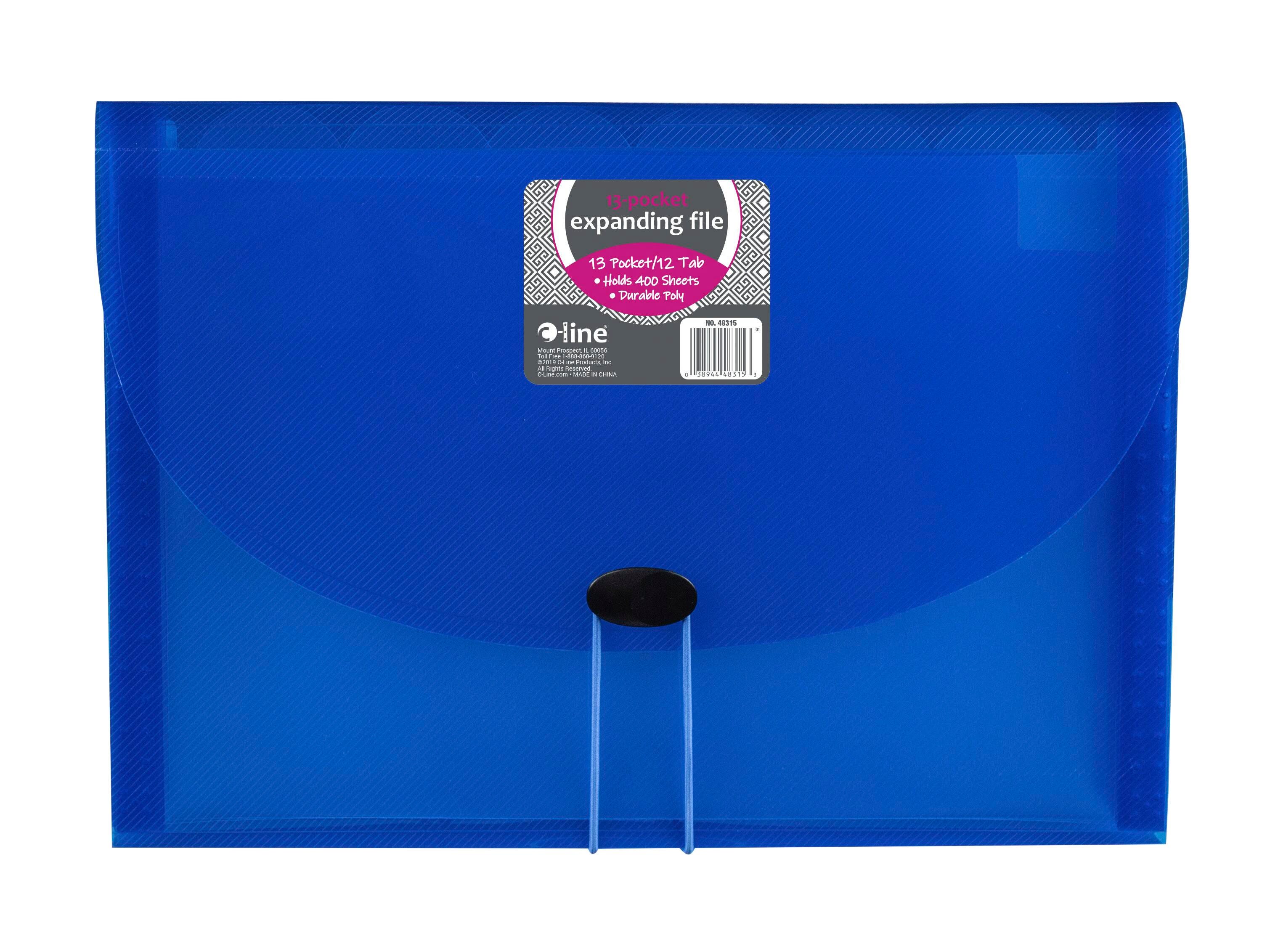 EXPANDING FILE 13-POCKET LETTER BLUE