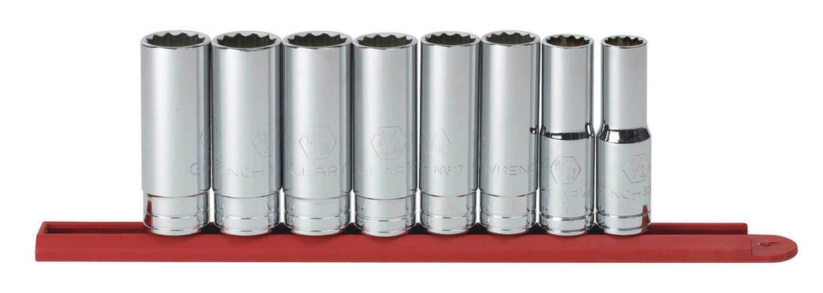 12 PT DEEP SOCKET SET SAE 8 PC