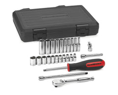 SOCKET SET 1/4 DR FRACTIONAL 6 PT 26 PC
