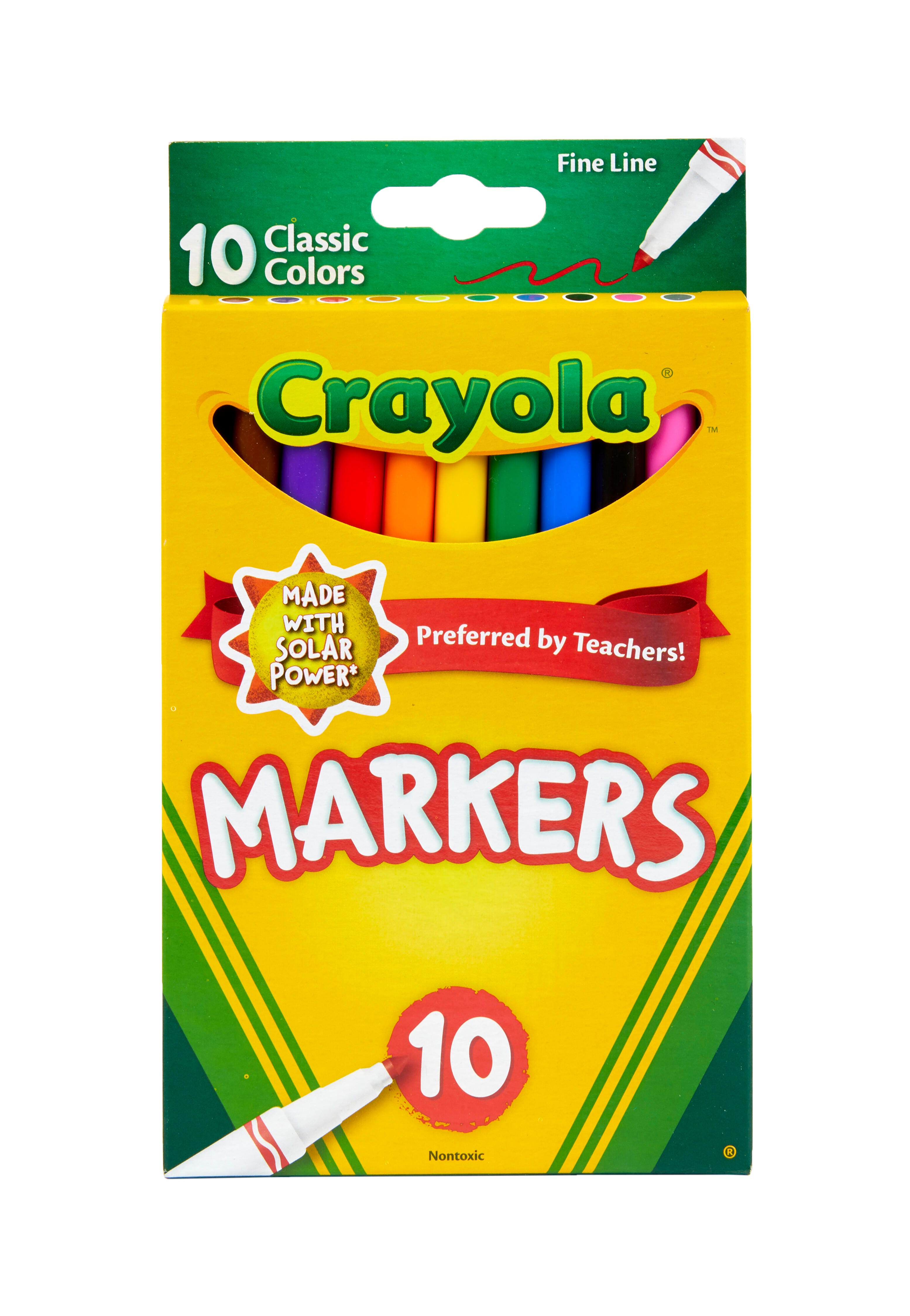 MARKERS CRAYOLA ORIGINAL FINELINE ASST CLASSIC SET OF 10