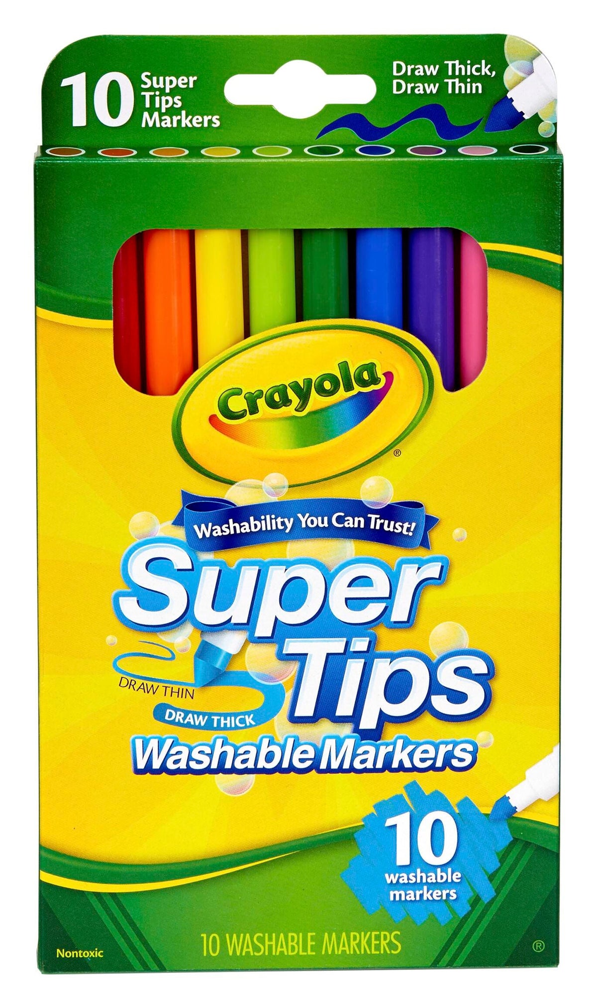 MARKERS WASH CRAYOLA SUPER TIPS ASST COLORS SET OF 10