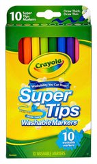 MARKERS WASH CRAYOLA SUPER TIPS ASST COLORS SET OF 10