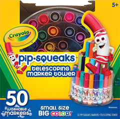 MARKERS WASH CRAYOLA PIP-SQUEAKS TOWER BROAD LINE ASST COLORS SET OF 50
