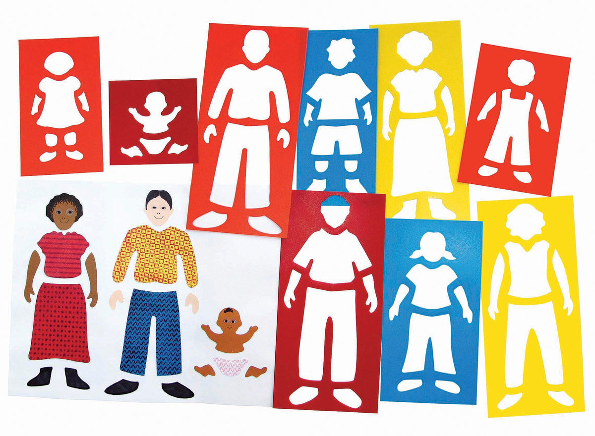 STENCILS ROYLCO FABULOUS FAMILY PORTRAITS SET OF 13