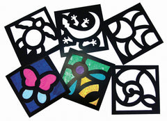 PAPER FRAMES STAINED GLASS SQUARES 6X6 IN PACK OF 24