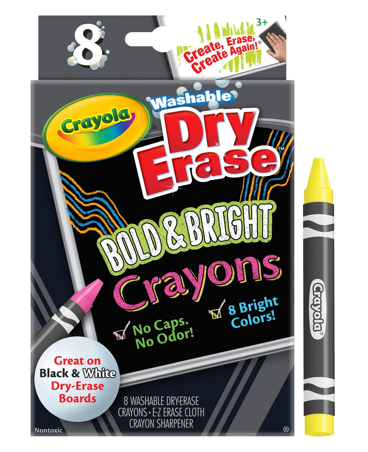 DRY ERASE CRAYOLA CRAYONS LARGE BRIGHTS SET OF 8