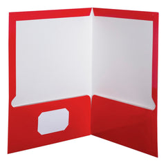FOLDER 2-POCKET LAMINATED 100 SHT CAP RED PK OF 25 OXF51711EE