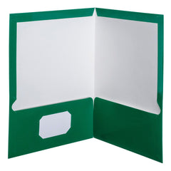 FOLDER 2-POCKET LAMINATED 100 SHT CAP HUNTER GREEN PK OF 25 OXF51717