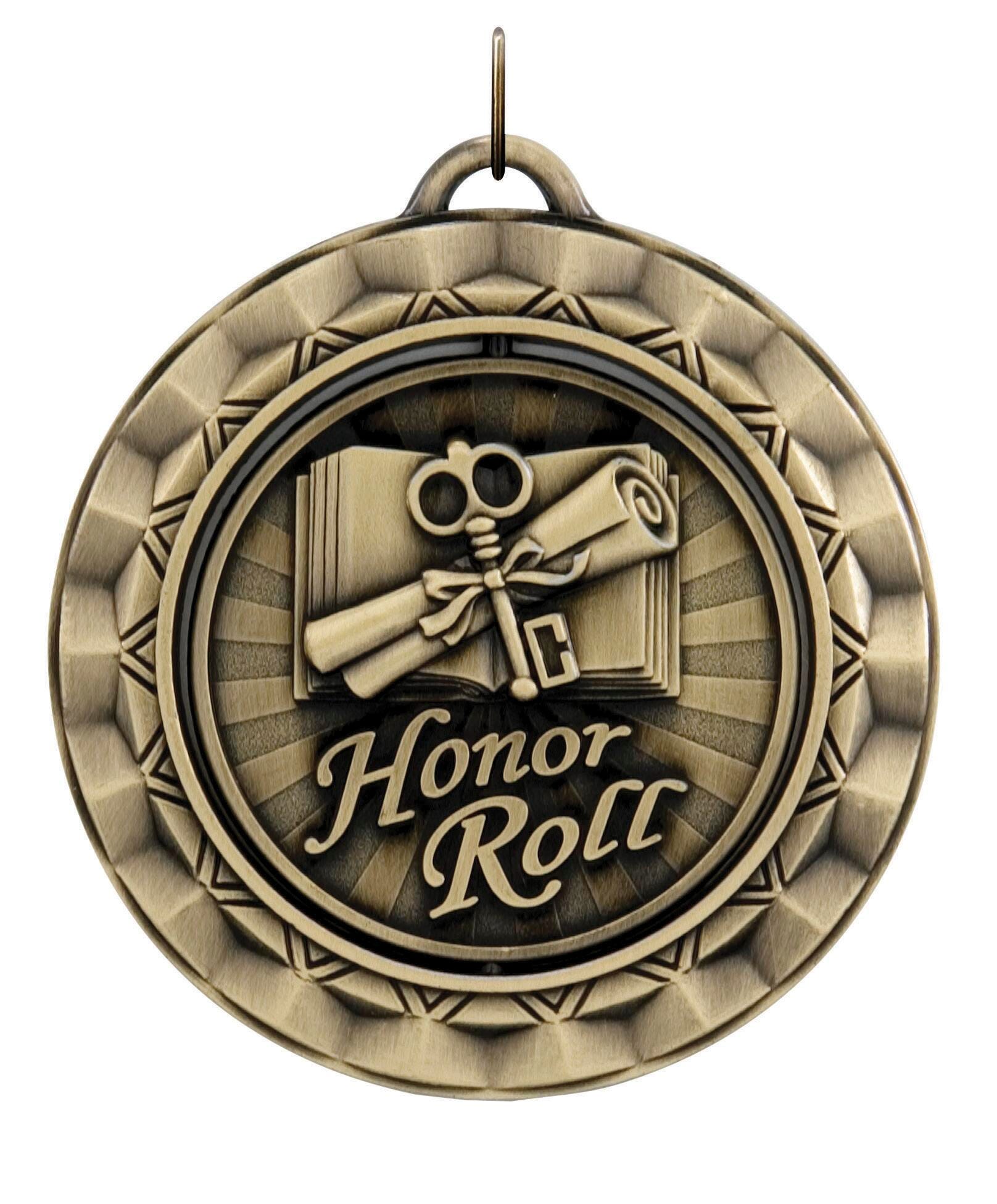 MEDALS.SPINNER.HONOR ROLL..GOLD.SP354G