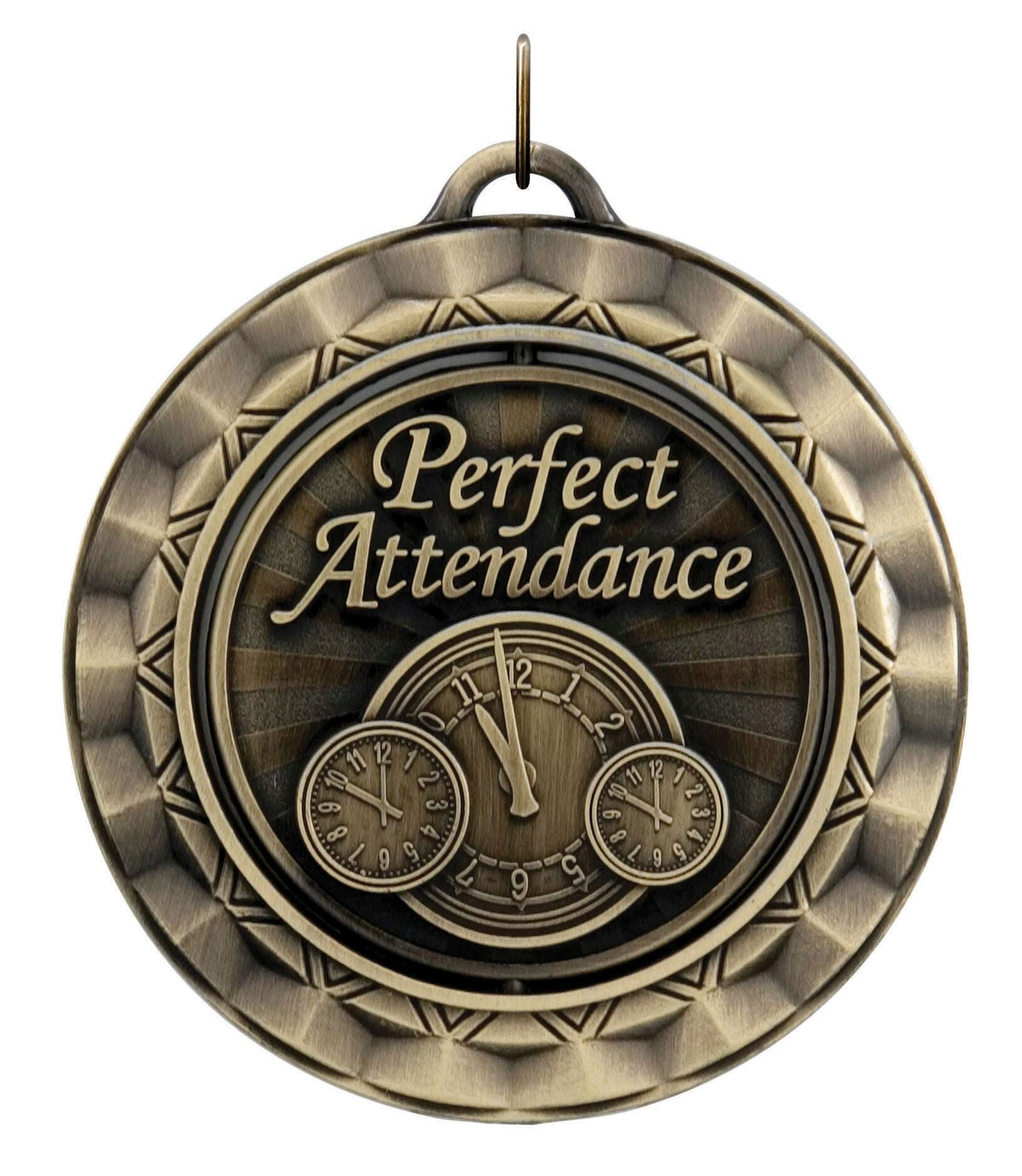 MEDALS.SPINNER.PERFECT ATTENDANCE..GOLD.SP355G