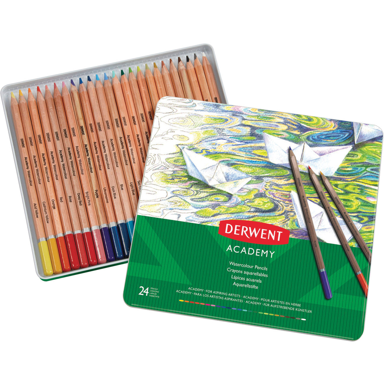 Pencils Watersoluble Academy Tin 24