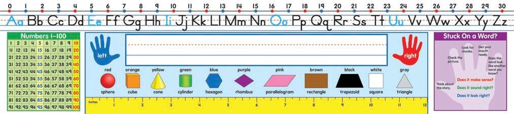 NAME PLATES GR 1-2 TRADITIONAL MANUSCRIPT 17.5X4 IN PK OF 30