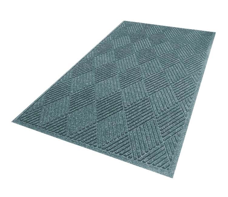 FLOOR MAT - WATERHOG DIAMOND MAT WITH FASHION BORDER AND UNIVERSAL CLEAT BACKING - 3 W X 10 H FT - SPECIFY COLOR