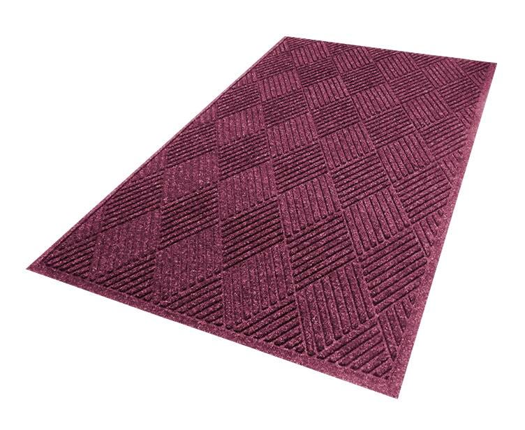 FLOOR MAT - WATERHOG DIAMOND MAT WITH FASHION BORDER AND UNIVERSAL CLEAT BACKING - 4 W X 10 H FT - SPECIFY COLOR
