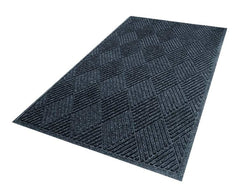 FLOOR MAT - WATERHOG DIAMOND MAT WITH FASHION BORDER AND UNIVERSAL CLEAT BACKING - 6 W X 6 H FT - SPECIFY COLOR