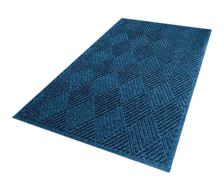 FLOOR MAT - WATERHOG DIAMOND MAT WITH FASHION BORDER AND UNIVERSAL CLEAT BACKING - 4 W X 6 H FT - SPECIFY COLOR