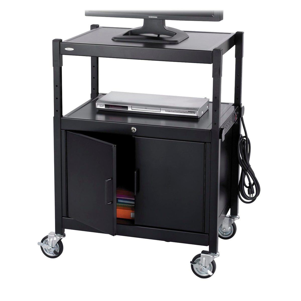 CART A/V STEEL ADJUSTABLE STEEL/BLACK SAF8943BL