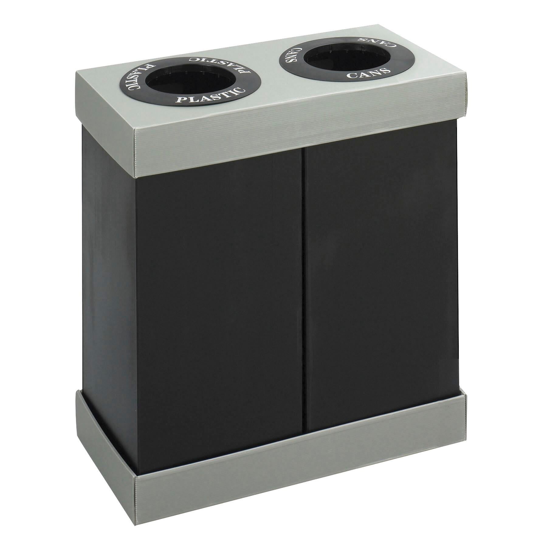 RECEPTACLE DOUBLE RECYCLING GRAY