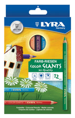 PENCILS COLORED LYRA GIANTS ASST COLORS SET OF 12