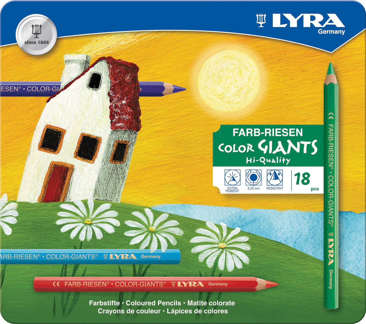 PENCILS COLORED LYRA GIANTS ASST COLORS SET OF 18