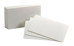 INDEX CARDS 3X5 RULED WHITE OXFORD PACK OF 100