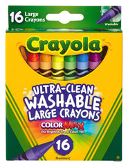 CRAYONS ULTRA CLN WASH CRAYOLA LARGE ASST COLORS SET OF 16