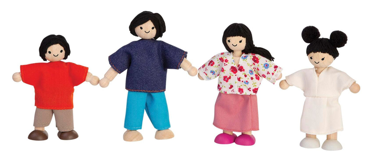 WOOD DOLL FAMILY ASIAN - SET OF 4