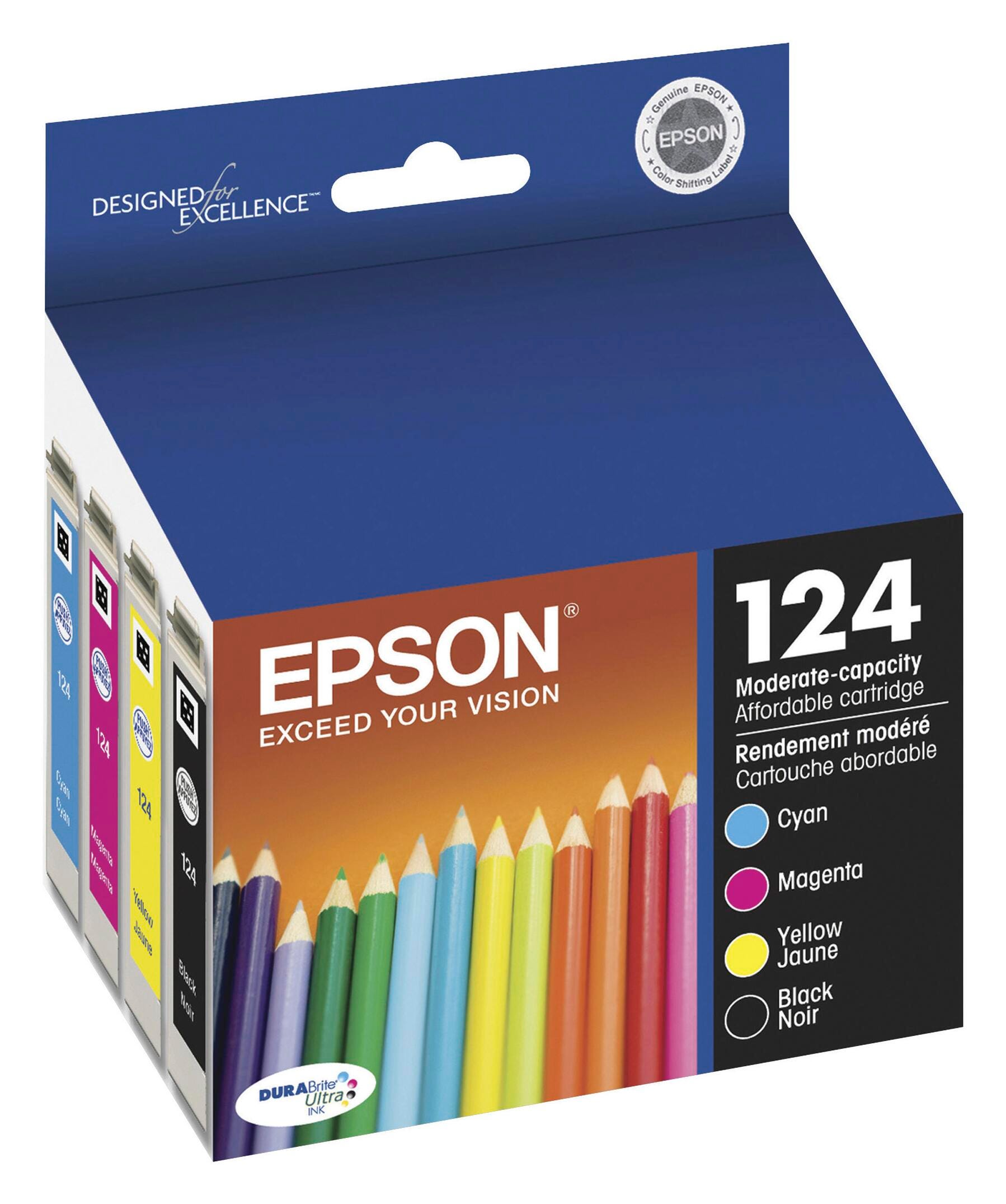 CARTRIDGE INK TONER EPSON EPST124120BCS MULTI-COLOR PK OF 4