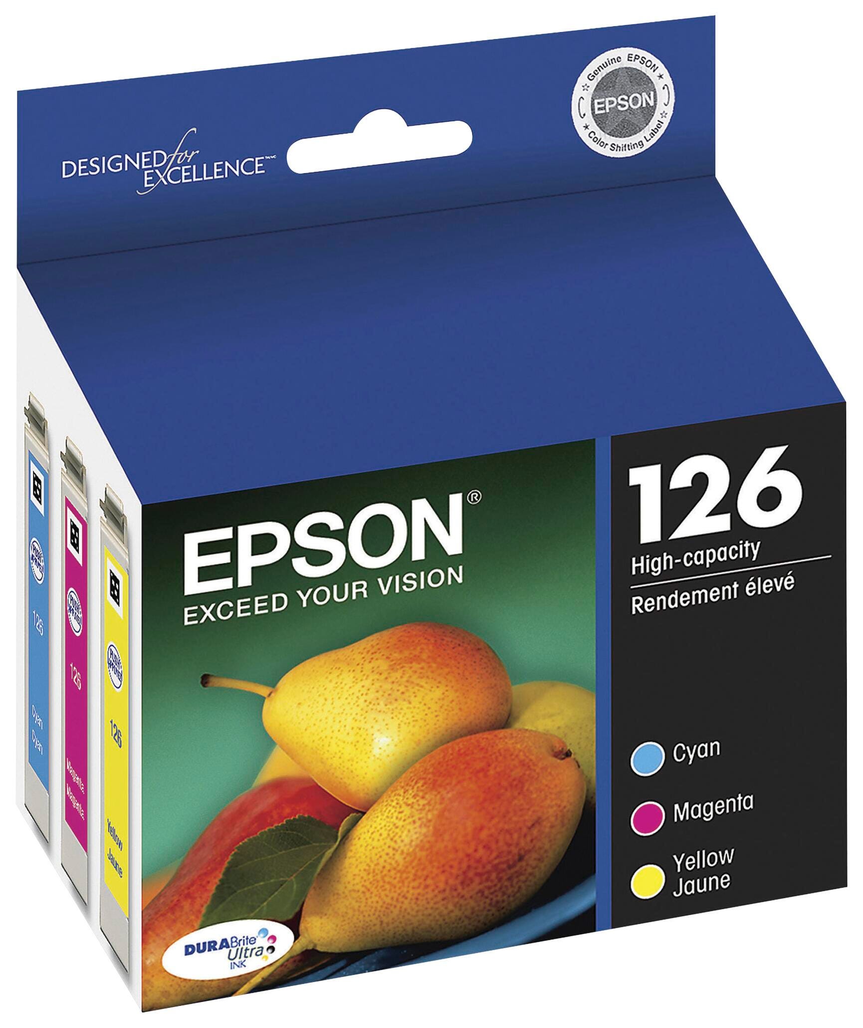 INK TONER CARTRIDGE EPSON DURABRITE EPST126520S TRI-COLOR PK OF 3