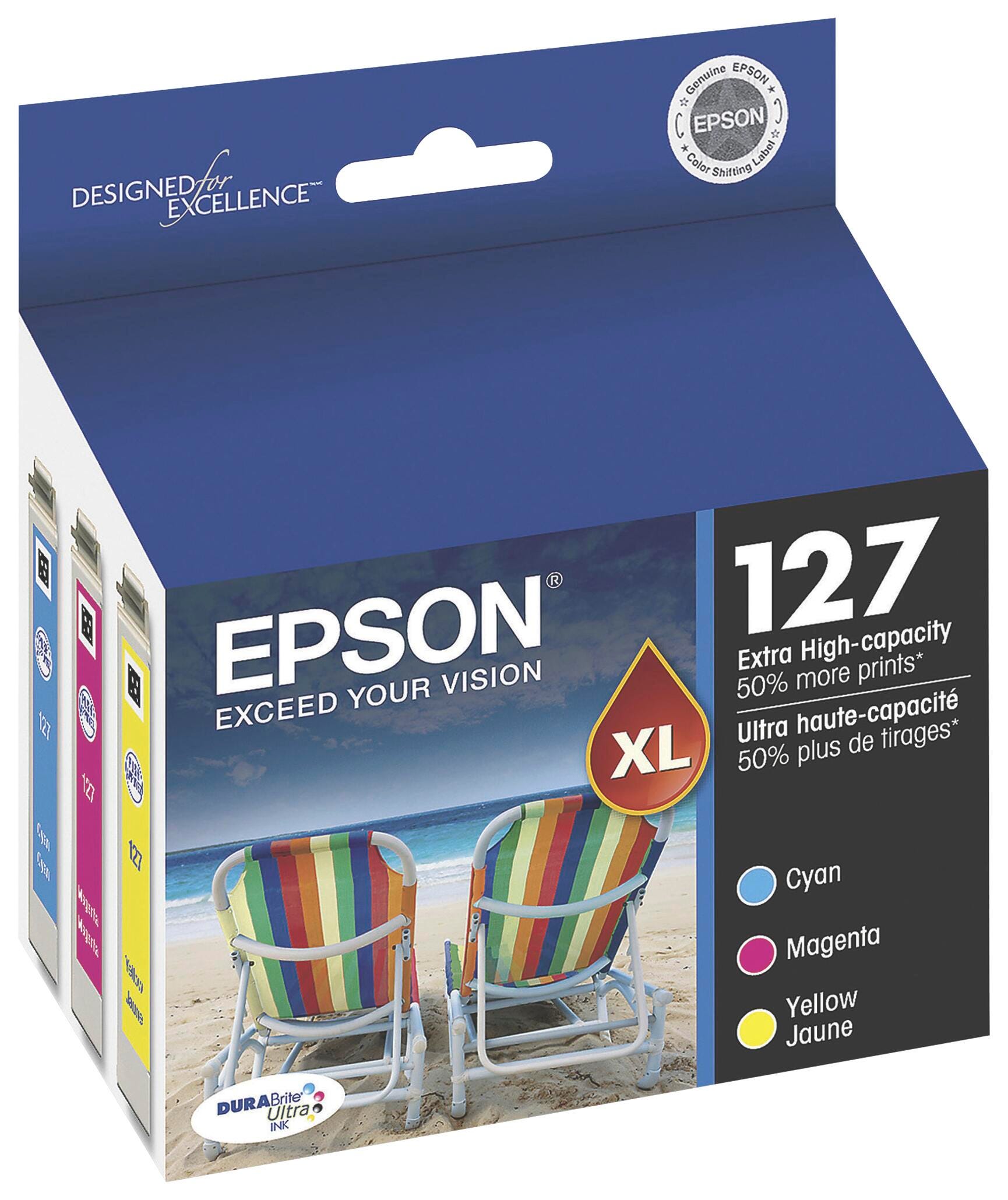 CARTRIDGE INK WKFORCE 127 TRI-COLOR EPST127520 SET OF 3
