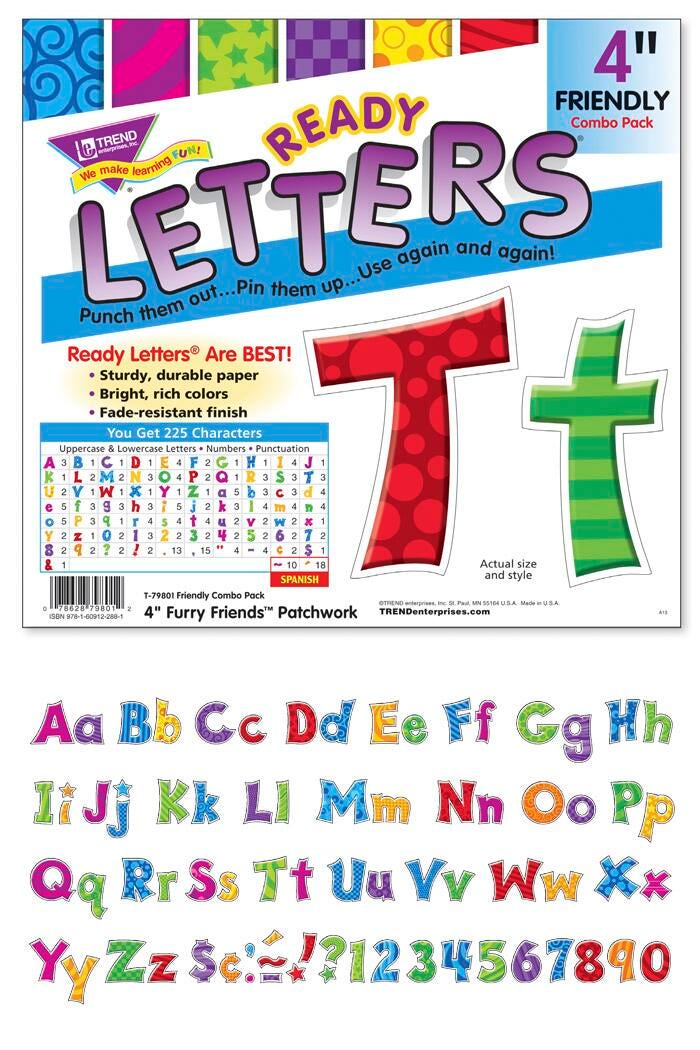 LETTERS READY TREND FURRY FRIENDS 4 IN SET OF 216