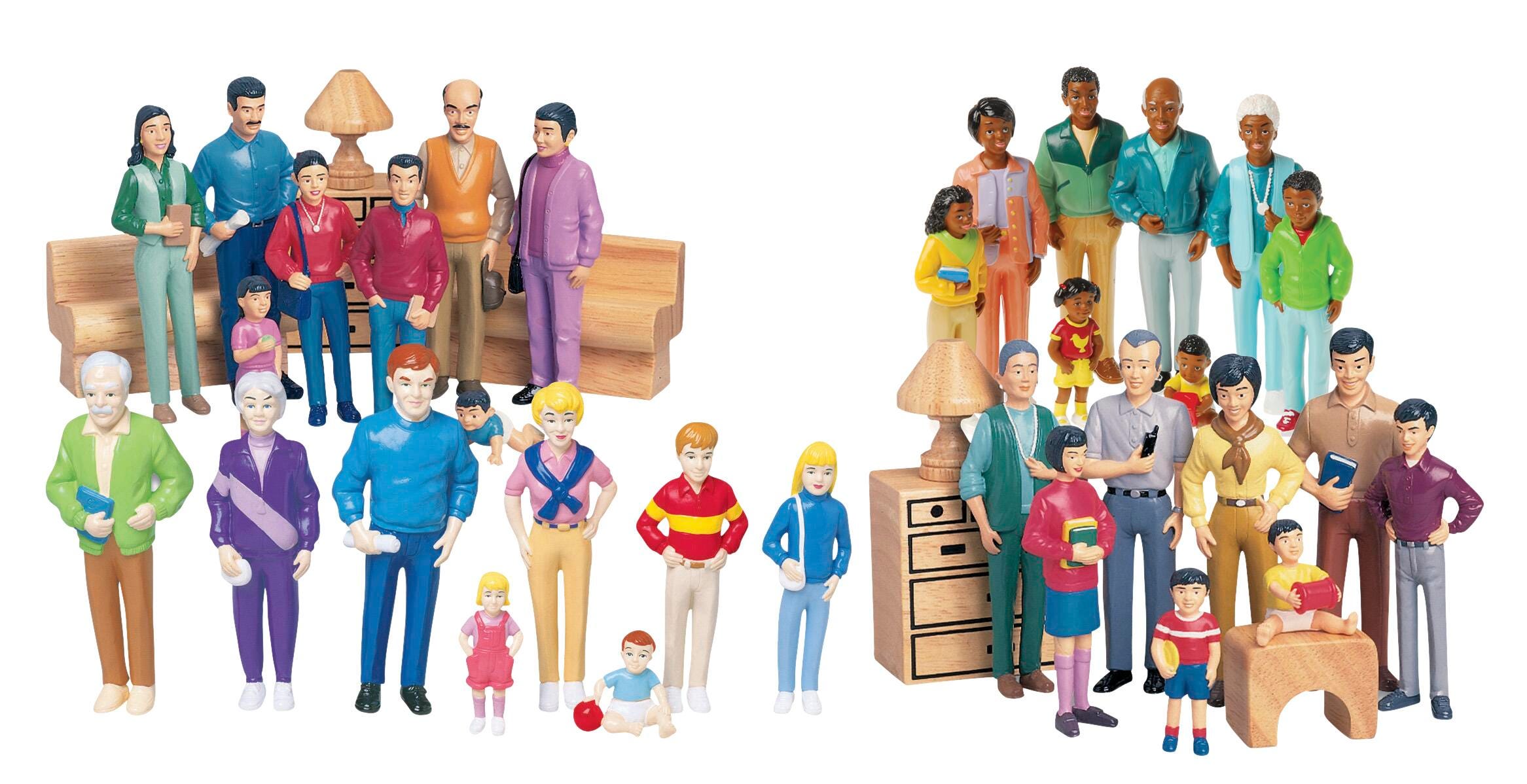 KIT DOLLS PRETEND PLAY MULTICULTURAL FAMILIES SET OF 32