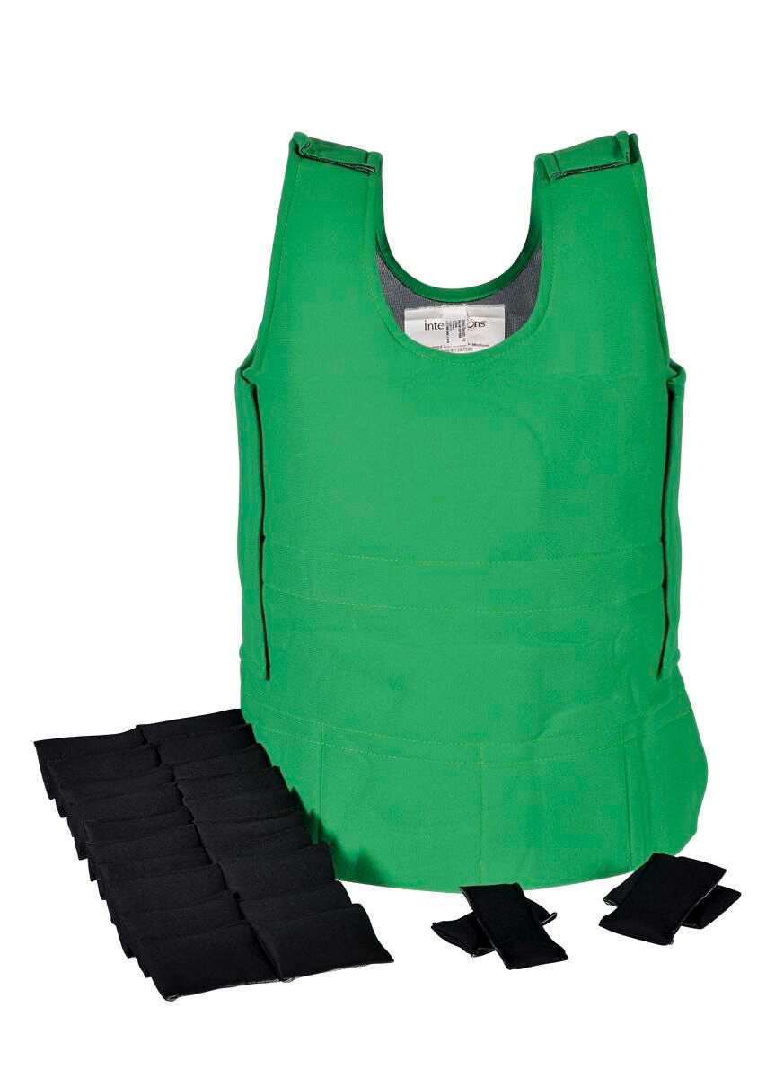 ABILITATIONS VEST WEIGHTED SOFT MEDIUM - GREEN