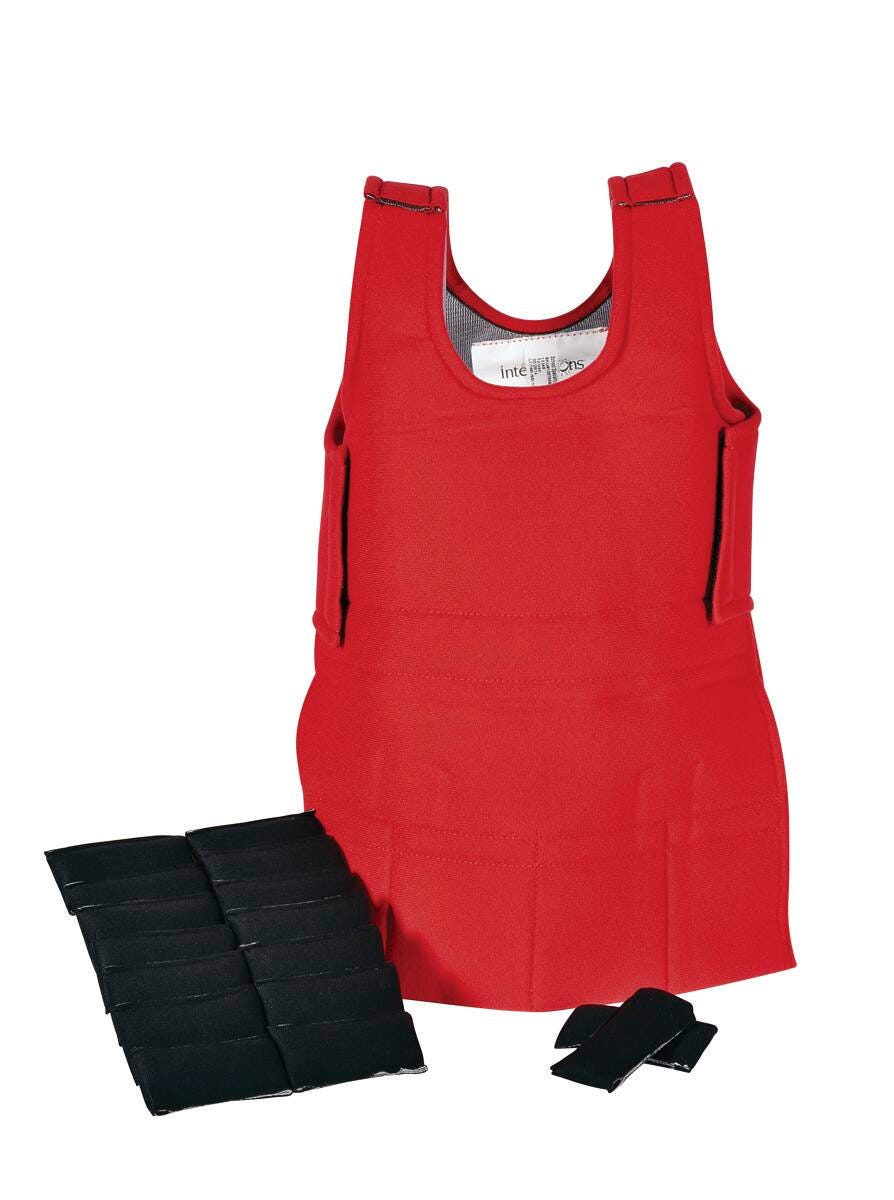 ABILITATIONS VEST WEIGHTED SOFT X-SMALL - RED