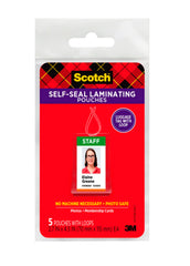SCOTCH LAMINATING POUCH BAG WITH TAGS - 2-3/4 X 4-9/16 INCH - PACK OF 5