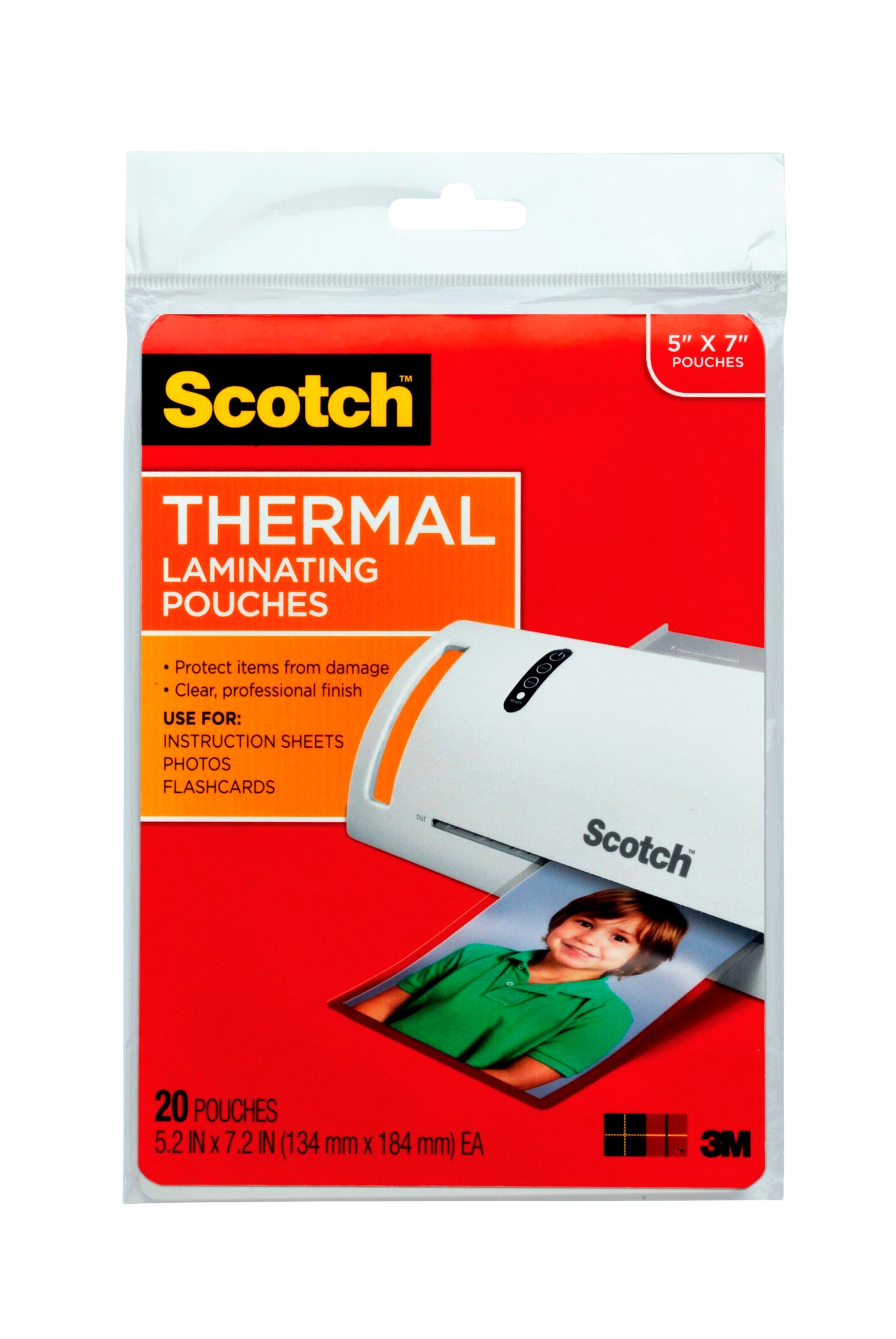 SCOTCH LAMINATING POUCH - 5 X 7 INCH - 5MIL - PACK OF 20