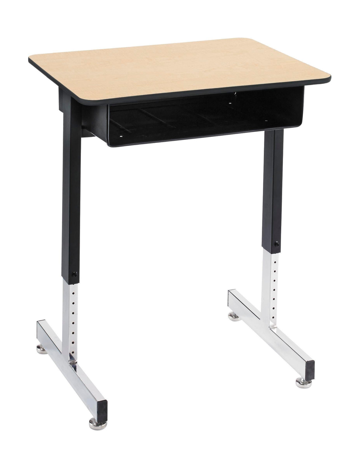 DESK - CLASSROOM SELECT - ROYAL SEATING 1600 PEDESTAL LEG DESK - 18 X 24 IN - LAMINATE - T-MOLD - SPECIFY TOP COLOR - SPECIFY EDGE COLOR - BOOKBOX