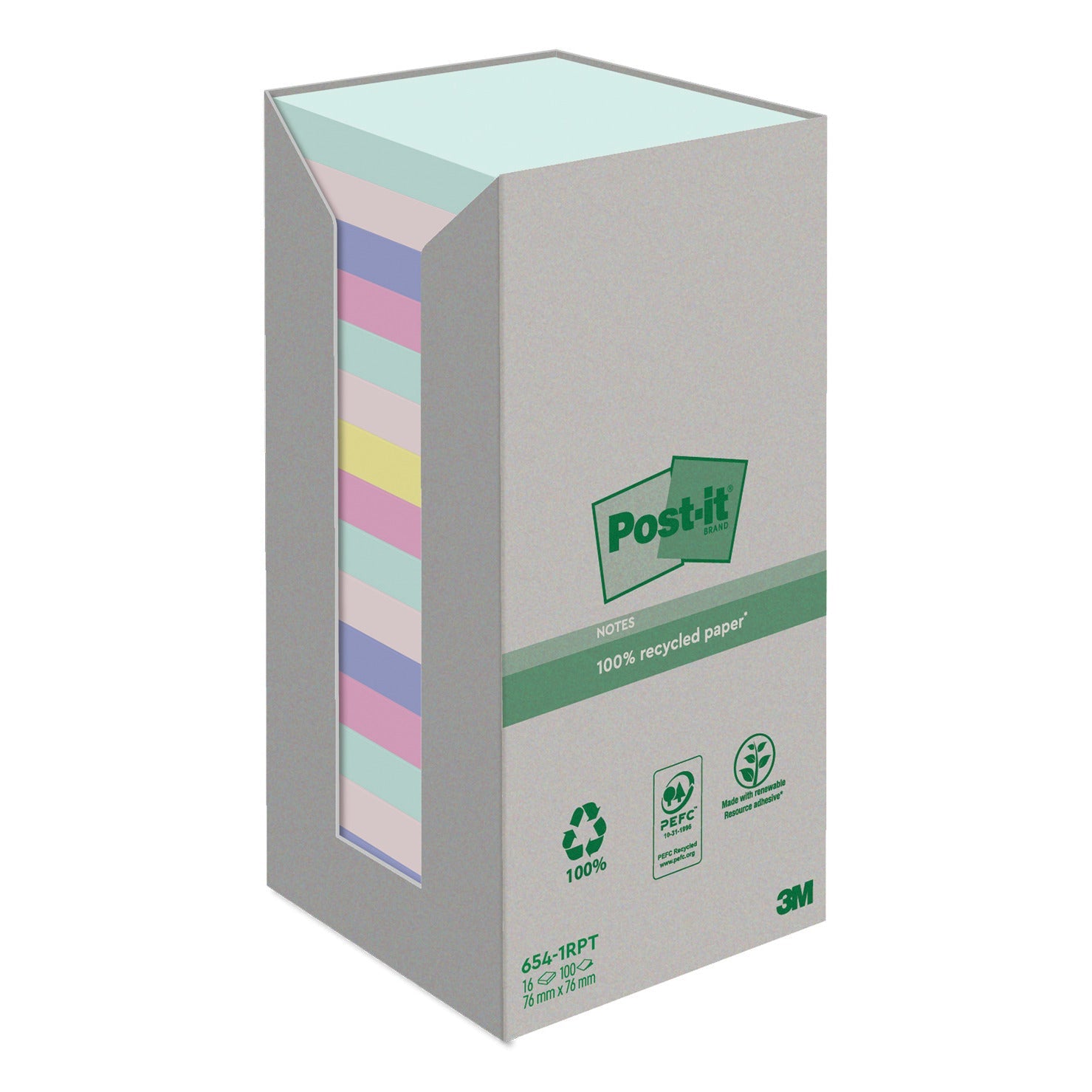 Post-It Rec.Past.Tower 76X76Mm Pk16