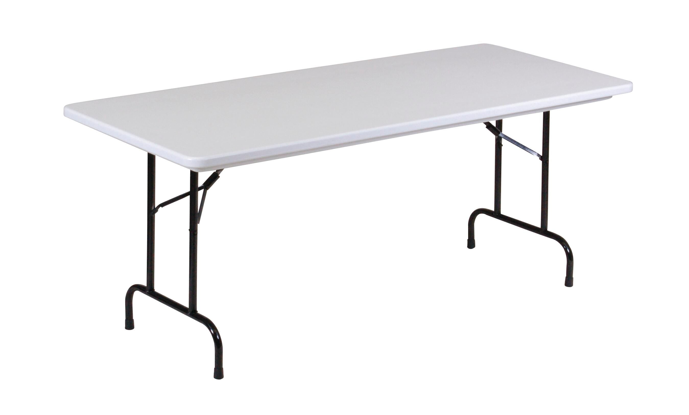 TABLE - CORELL - TABLE WITH COUNTER FOLDING BLOW MOLDED R SERIES - 30X72X36H - GRAY GRANITE/BLACK FRAME