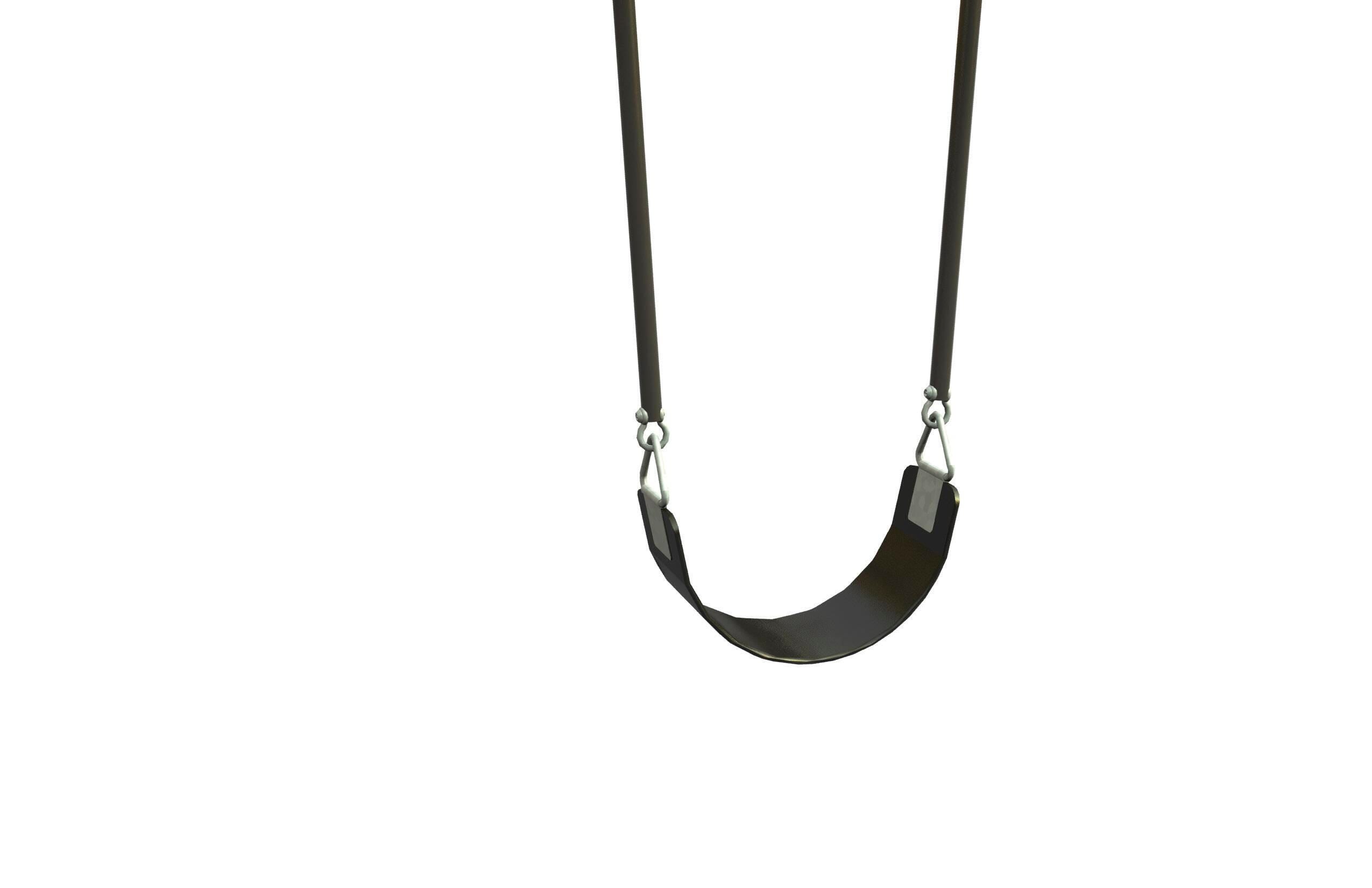 MOLDED RUBBER SEAT IN BLACK WITH PVC CHAINS - 10 FT BEAM - 1 SEAT