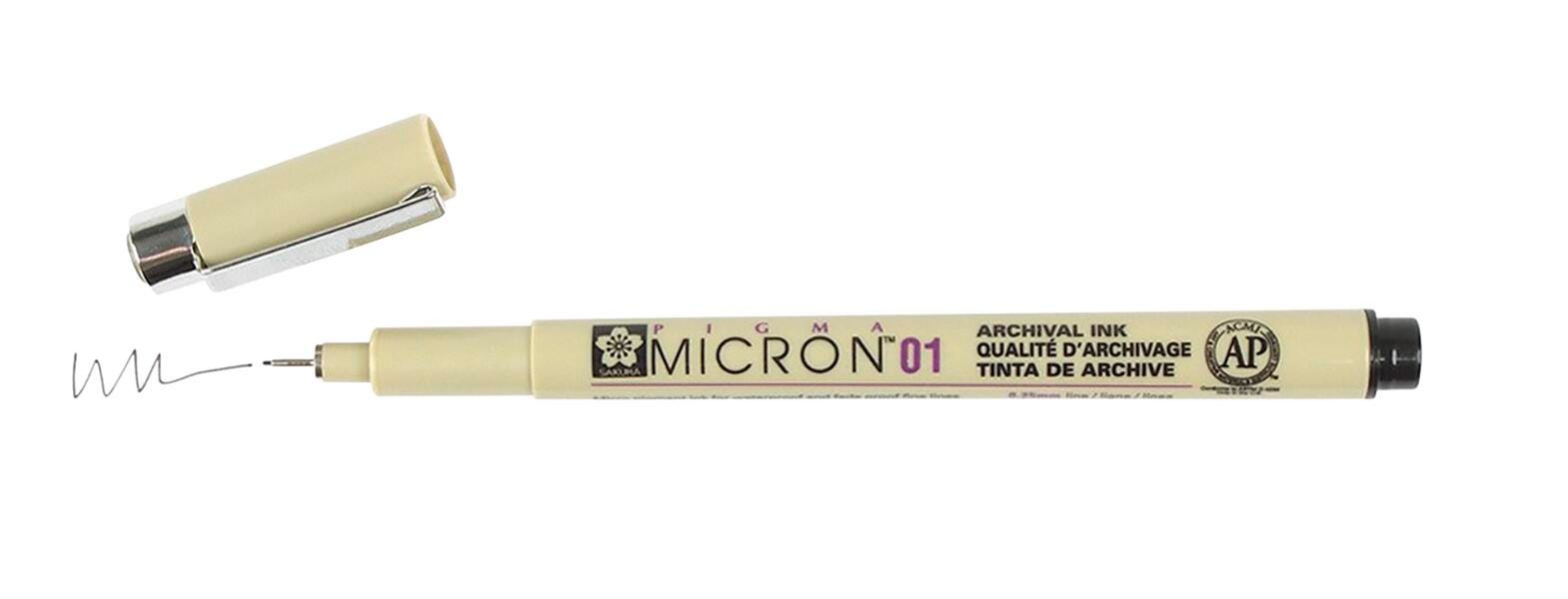 PENS PIGMA MICRON 01 PEN 0.25MM BLACK PACK OF 12