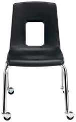 CHAIR - CLASSROOM SELECT - TRADITIONAL 4-LEG CHAIR - 18-1/2 IN A+ - SPECIFY SEAT AND BACK COLOR - CHROME - CASTER - SPECIFY GLIDE TYPE