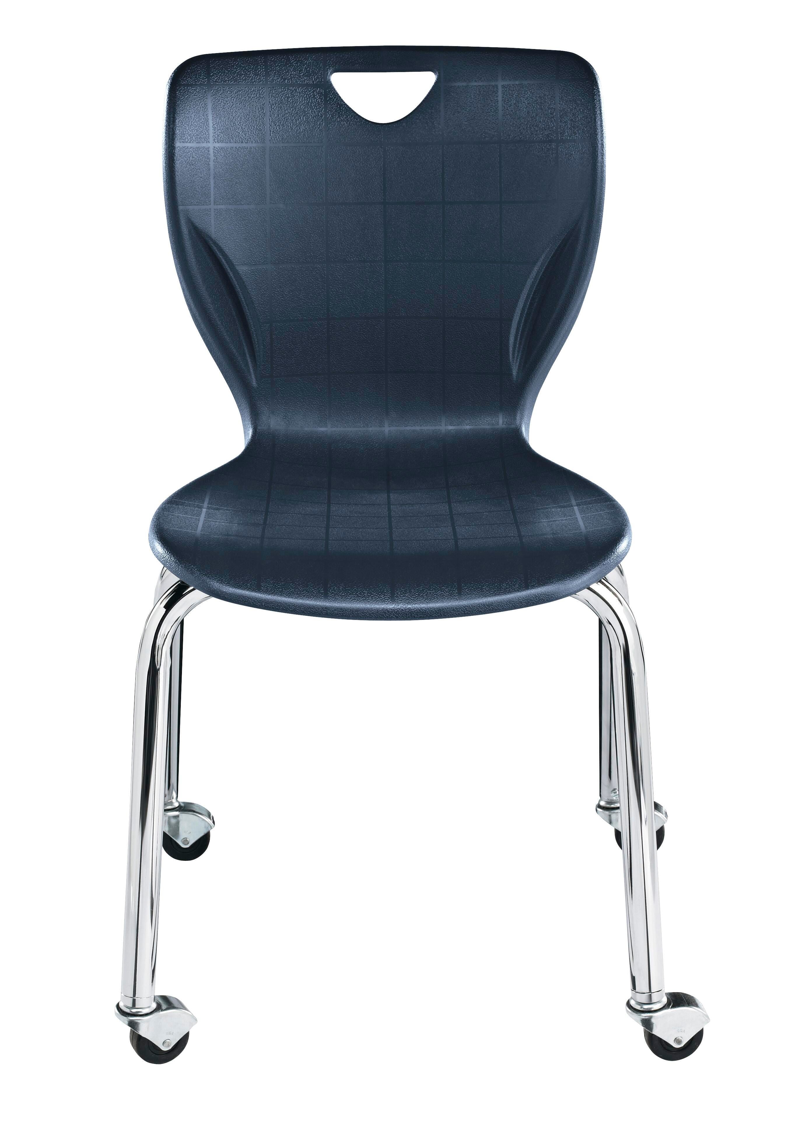 CHAIR - CLASSROOM SELECT - CONTEMPORARY 4-LEG - 18 IN - SPECIFY SEAT AND BACK COLOR - SPECIFY FRAME COLOR - CASTER - CHROME