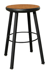 STOOL - WB FULLY WELDED SQUARE TUBE 4 LEG - 24 IN FIXED HEIGHT - HARDWOOD SEAT - BLACK FRAME COLOR