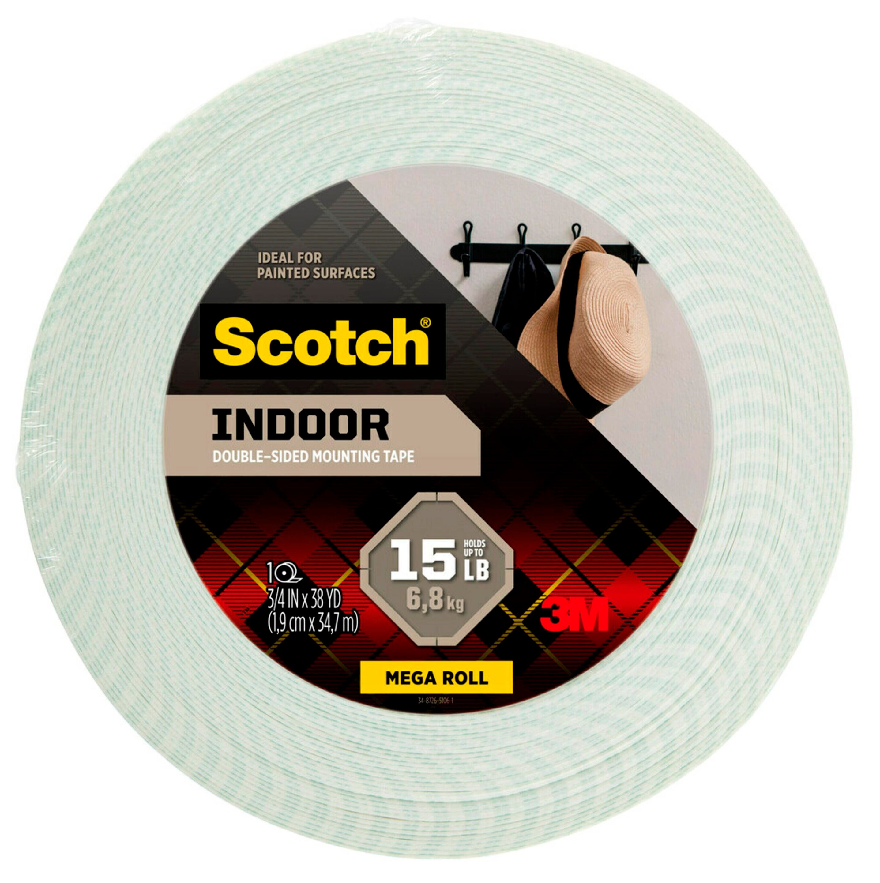 SCOTCH 3M PERMANENT MOUNTING TAPE FOAM 0.75 IN X 38 YD ROLL
