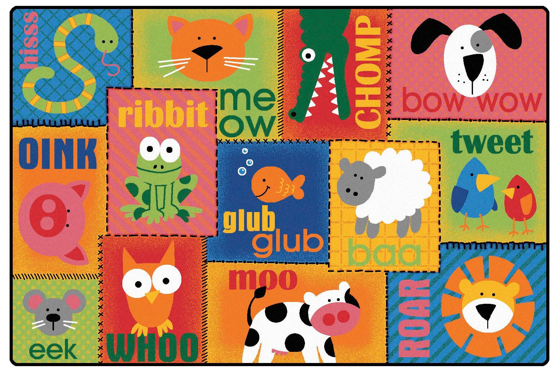 CARPETS FOR KIDS - KIDSOFT ANIMAL SOUNDS TODDLER - 4 FT X 6 FT RECTANGLE
