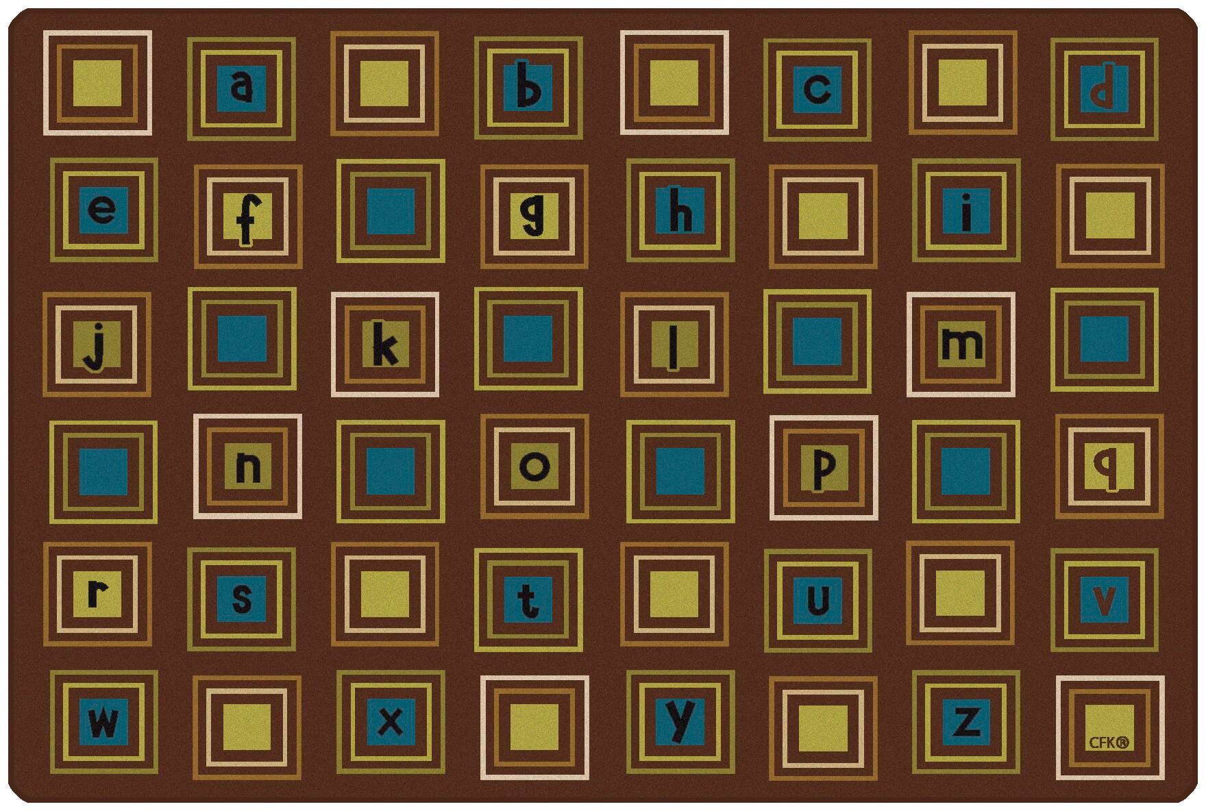 CARPETS FOR KIDS - PREMIUM LITERACY SQUARES - 6 FT X 9 FT RECTANGLE - NATURE
