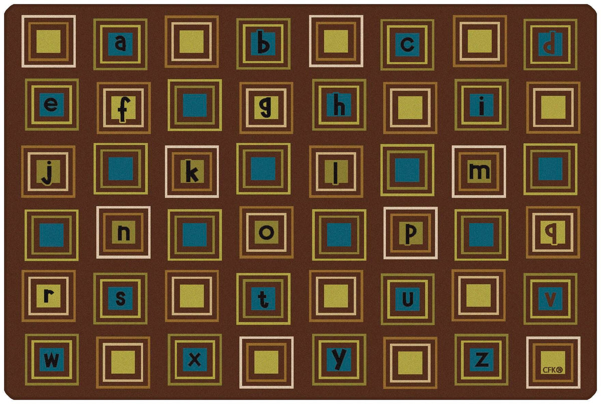 CARPETS FOR KIDS - PREMIUM LITERACY SQUARES - 6 FT X 9 FT RECTANGLE - NATURE