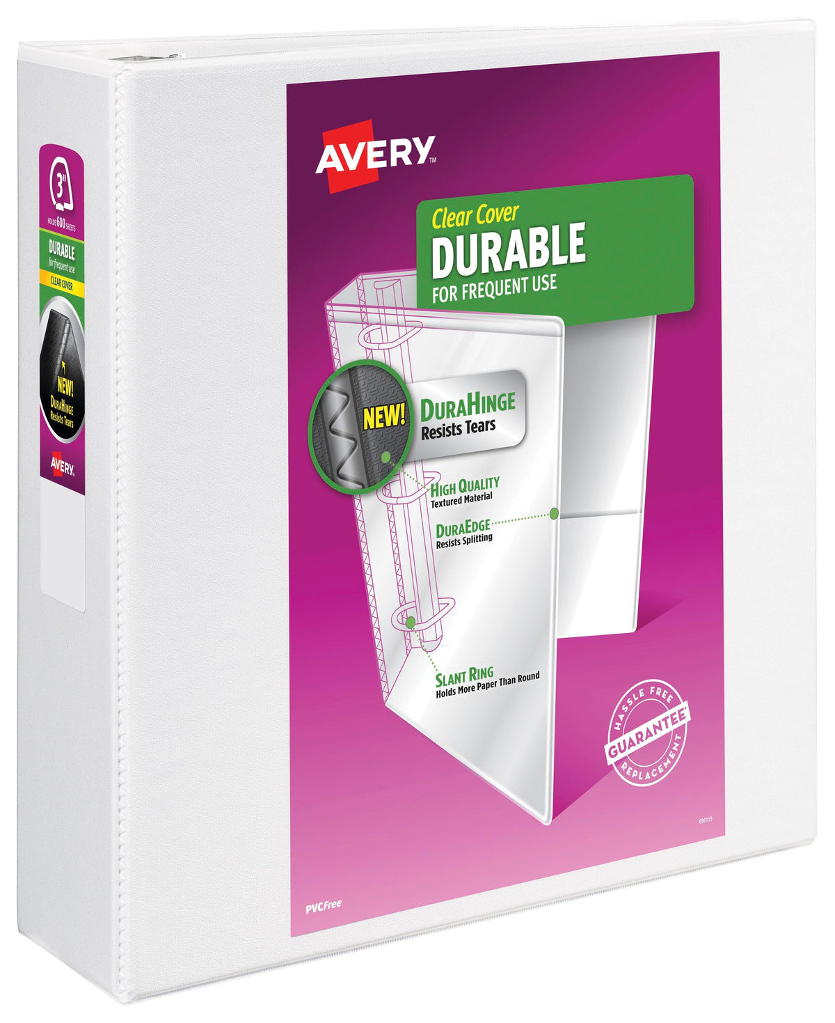 BINDER VIEW AVERY 3 IN SLANT RING WHITE AVE17042